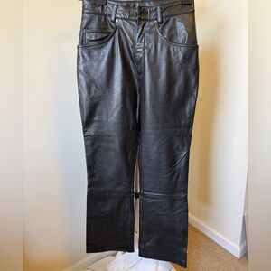 Wilsons Leather Black Leather Boot Pants Size 12